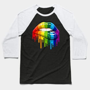 Rainbow Lips Baseball T-Shirt